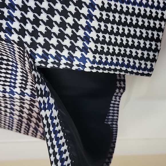 MICHAEL KORS SZ 16 HOUNDSTOOTH SKIRT BLACK BLUE WHITE - Picture 7 of 12